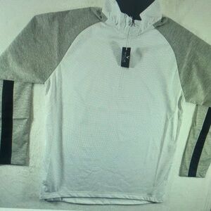Stylish White and Gray Half-Zip Pullover